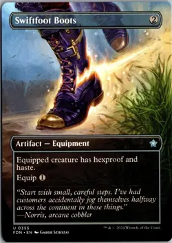Swiftfoot Boots (Borderless) 355 Uncommon Foundations Magic: The Gathering NM - Image 1