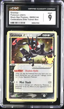 Greninja Star SWSH144 Celebrations Black Star Promo CGC 9 Graded Pokemon Card - Image 1