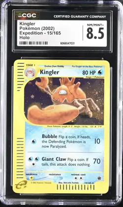 Kingler 15/165 Holo Expedition CGC 8.5 Graded Pokemon Card - Image 1