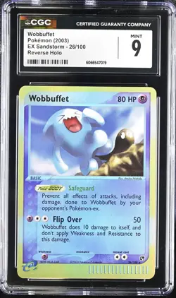 Wobbuffet 26/100 Reverse Holo EX Sandstorm CGC 9 Graded Pokemon Card - Image 1