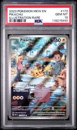 2023 POKEMON MEW EN-151 ILLUSTRATION RARE #173 PIKACHU PSA 10 - Image 1