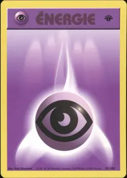 1999 Pokemon FRENCH 1st Edition Base Set Energie Psy-Psychic Energy 101/102 NM-M - Image 1