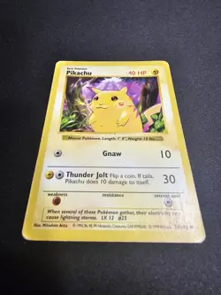 1999 Pokemon Pikachu Red Cheeks Base Set Shadowless 58/102 HP DMG - Pokemon TCG - Image 4