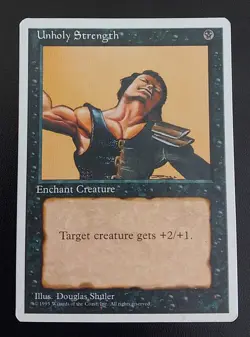 Magic the Gathering MTG Unholy Strength Ungraded Lightly Played - Image 1