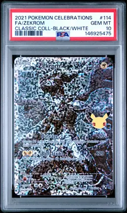 2021 POKEMON CELEBRATIONS CLASSIC COLLECTION #114 FULL ART/ZEKROM PSA 10 - Image 1