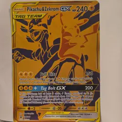Pikachu & Zekrom GX SM248 Promo Jumbo TAG TEAM GX Holo Pokemon TCG Card - Image 1