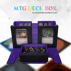 MTG Deck Box, 3-In-1 MTG Commander Deck Storage with Dice Tray, 4 Dividers & 2 C - Image 5