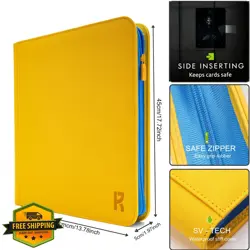 KarlyPro 16 Pocket Trading Card Binder Yellow Blue TD-Tec Ringless Album - Image 3