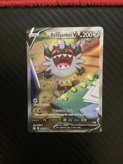 Galarian Perrserker V Alternate Full Art Holo Card 184/196 Lost Origin NM - Image 1