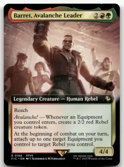 Barret, Avalanche Leader (Extended Art) #166 (NM) Final Fantasy FIC Magic MTG - Image 1