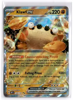 Pokemon TCG Klawf ex 120/197 Sv03: Obsidian Flames Double Rare - Image 1