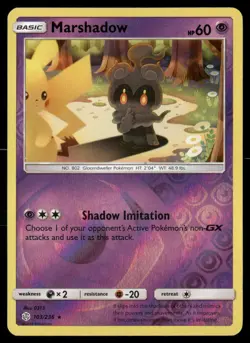 Marshadow 103/236 Rare Cosmic Eclipse Pokemon Reverse Holo Lightly Played - Image 1