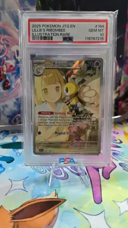 Pokemon TCG Lillie's Ribombee 164/159 Journey Together PSA-10 - Image 1