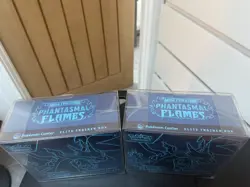 Phantasmal Flames Pokemon Center ETB Sealed x 2 w/ Highly Quality Cases - Image 4