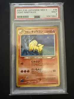 Light Ninetales PSA 9 2001 Pokemon Japanese Neo 4 #38 - Image 1