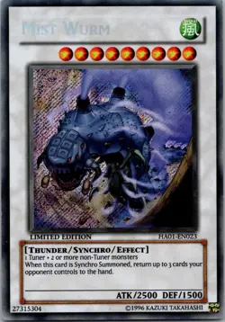 Yugioh Mist Wurm HA01-EN023 Limited Edition Secret Rare NM - Image 1