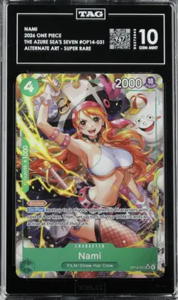 Bandai TAG 10 Nami: The Azure Sea's Seven Alt Art Holo SR OP14-031 EN 2026 - Image 1