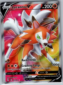 Lycanroc V (Full Art) 187/203 SWSH07: Evolving Skies - Pokemon Card - NM - Image 1