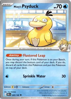 Misty's Psyduck 045/182 SV10: Destined Rivals Pokemon Card TCG - Image 1