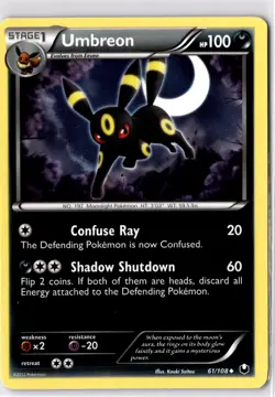 Pokemon Card Umbreon 61/108 Dark Explorers Non Holo Uncommon Light Play - Image 1