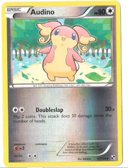 Pokemon TCG Audino 87/114 Black and White Uncommon Reverse Holo NM - Image 1