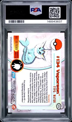 2000 Topps Pokemon Eeveelutions PSA 9 SEQUENTIAL Eevee Vaporeon Jolteon Flareon - Image 4