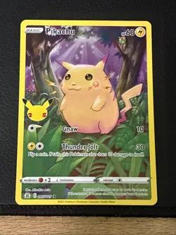 Pokemon Pikachu 005/025 Celebrations Holo Rare 60 HP Gnaw Thunder Jolt - Image 1