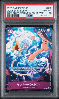 2025 ONE PIECE JPN THEME PROMO THE NEW FOUR EMPERORS 099 MONKEY D. LUFFY PSA 10 - Image 1