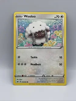 Wooloo 153/202 Sword & Shield Base Set Common Pokemon 2020 TCG Card - Image 1