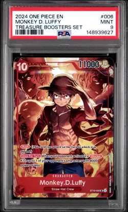 2024 ONE PIECE PROMOS TREASURE BOOSTERS SET #006 MONKEY D. LUFFY PSA 9 - Image 1