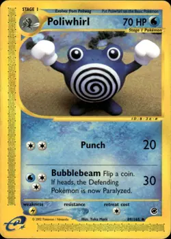 Poliwhirl Uncommon Expedition 089/165 Water Pokemon Card - Image 1
