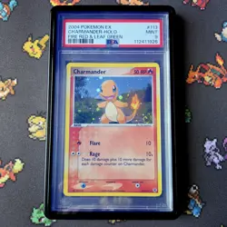 PSA 9 Mint - Charmander 113/112 2004 Fire Red Leaf Green Holo SWIRL Pokemon Card - Image 1