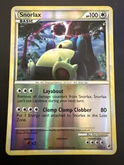 Pokemon TCG Snorlax Call of Legends Card 33/95 Regular Rare Reverse Holo LP - Image 1