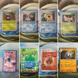 8 Pokemon Cards Lot: Vintage Japanese and Modern Holo, Swirls - Image 1