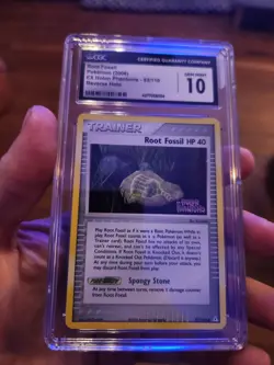 (POP 4) CGC 10 GEM MINT Root Fossil Pokemon Ex Holo Phantoms 93/110 STAMPED Card - Image 2