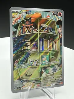 Litten 167/162 Illustration Rare Temporal Forces Pokemon NM - Image 4