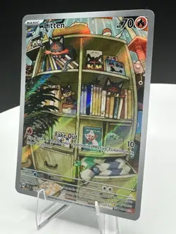 Litten 167/162 Illustration Rare Temporal Forces Pokemon NM - Image 5
