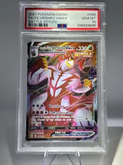 PSA 10 Single Strike Urshifu VMAX 086/163 Swsh05: Battle Styles Holo Pokemon TCG - Image 1