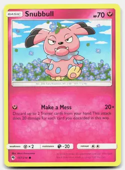 Snubbull Common Lost Thunder 137/214 NM/M Pokemon - Image 1