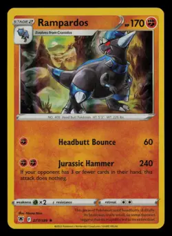 Rampardos 077/189 Holo Rare Astral Radiance Pokemon Near Mint - Image 1