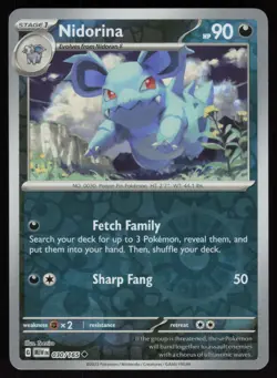 Reverse Holo Nidorina 030/165 SV: Scarlet & Violet 151 Pokemon TCG Card - Image 1