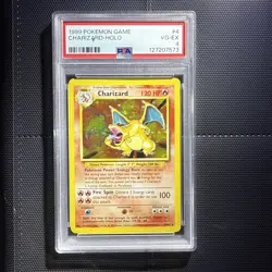 Pokemon 1999 Base Set Holo Rare Charizard #4/102 PSA 4 - Image 1