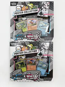 Pokemon TCG Black Bolt & White Flare Poster Collection LOT OF 2 SEALED - Image 1