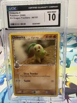 CHIKORITA 2006 POKEMON EX DRAGON FRONTIERS COMMON 44/101 CGC 10 - Image 1