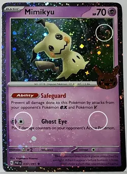 Swirl 🌀 Mimikyu 037/091 Cosmos Holo Bleed Error Rare Pokemon TCG Stamped ✨ 21 - Image 1