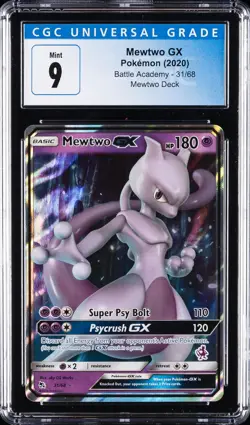2020 POKEMON BATTLE ACADEMY MEWTWO DECK #31 MEWTWO GX CGC 9 - Image 1