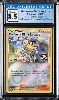 2018 POKEMON #188A/214 PROFESSOR ELM'S LECTURE CGC 8.5 - Image 1