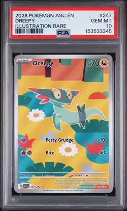 2026 POKEMON ASC EN-ASCENDED HEROES ILLUSTRATION RARE #247 DREEPY PSA 10 - Image 1