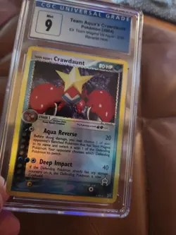 Pokemon CGC 9 MINT Team Aqua's Crawdaunt 2/95 EX Magma vs Aqua Reverse Holo - Image 2