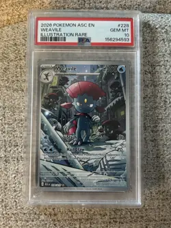 2026 POKEMON WEAVILE ASC EN-ASCENDED HEROES ILLUSTRATION RARE #228 PSA 10 - Image 1